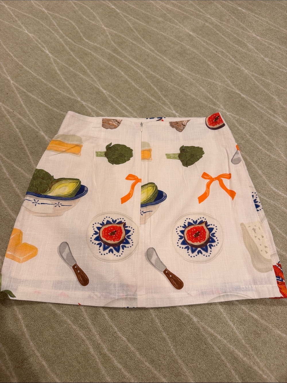 White Nautical Print Mini Skirt xs - Picture 3 of 3